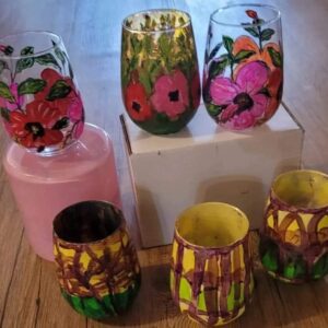 Hand-Painted Wine Glasses